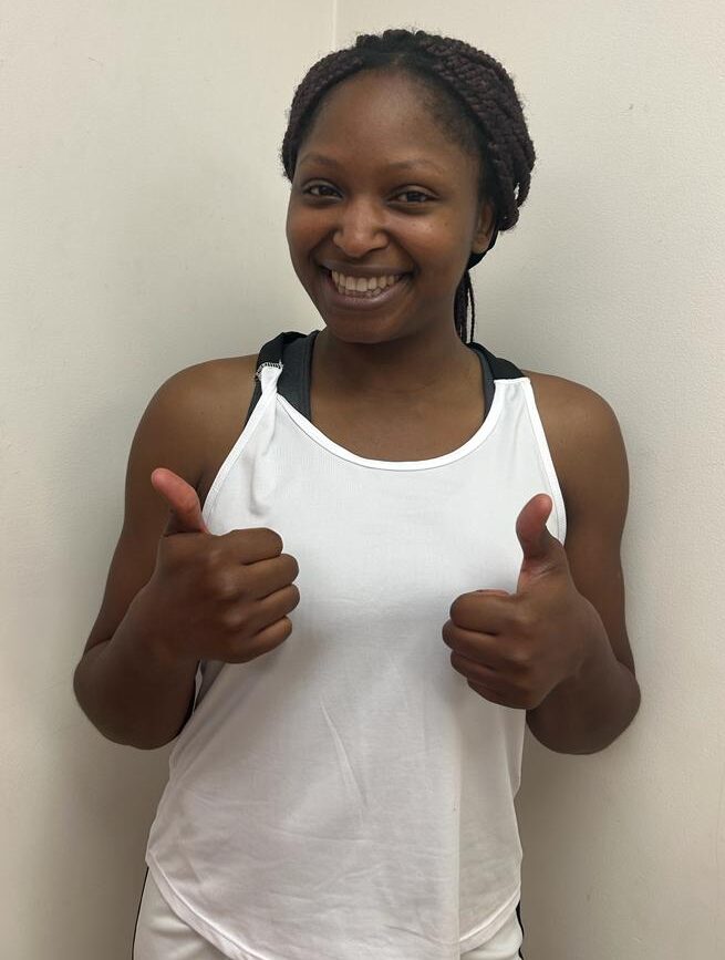 Belinda is awarded her Surrey Netball B Award